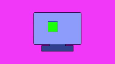 Pembe arka planda mavi ekran java hatası olan bir bilgisayarın minimalist çizimi.