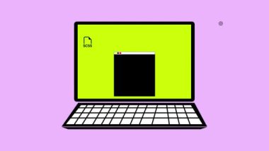 Web geliştirme programlama ve teknoloji için ekran konseptine kodlu bir dizüstü bilgisayar.