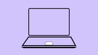 Laptop ekran simgesi girişi Pastel yeşil bir arkaplan üzerinde tike işareti canlandırıldı.