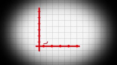Graph chart with rising trend line animated on grid background.