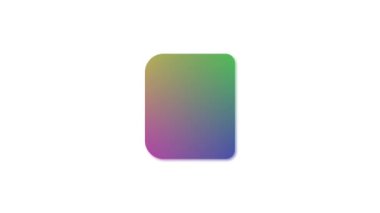 Abstract digital icon with a human silhouette and pixelated effect gradient colors animated on a white background.