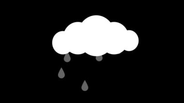 Siyah arkaplandaki buluttan yağmur damlaları.