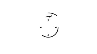 Beyaz arkaplanda pusula simgesi canlandırılmış siyah renk.