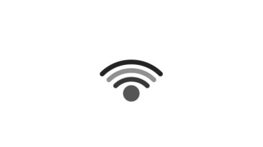 Beyaz renkli animasyon arkaplanındaki Wifi sinyali.