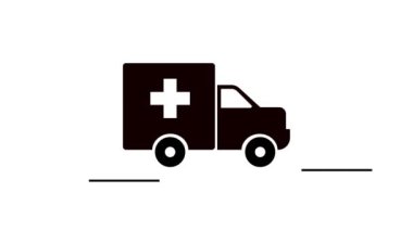 Beyaz arkaplan üzerinde hareket eden ambulans.