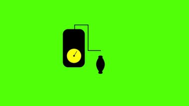 Kan basıncı manşet simgesi yeşil bir arkaplanda canlandırıldı.