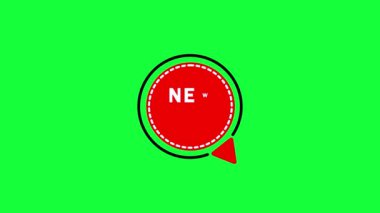 New update badge with a red and white design animated on a bright green background.