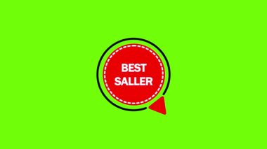 Best Seller badge with red and white design animated on a bright green background.