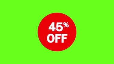 Animated bright green background with a red circle featuring 45% OFF text.