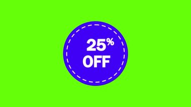 Animated bright green background with a blue circle featuring 25% OFF text.
