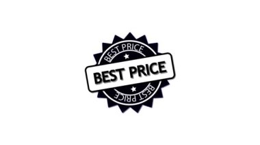 Tasarımı ve kurdelesi olan siyah ve beyaz Best Price rozeti.