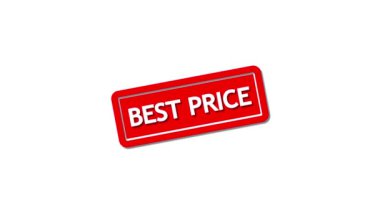 Kırmızı En İyi Fiyat damgası beyaz arka planda canlandırıldı.
