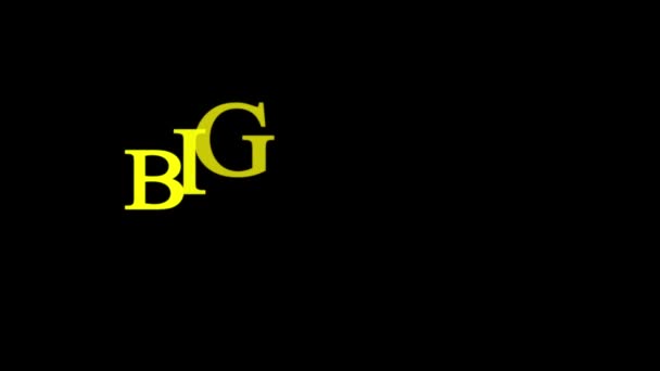 Κίτρινη Λέξη Χρώμα Μεγάλη Πώληση Κινουμένων Σχεδίων Μαύρο Φόντο — Αρχείο Βίντεο
