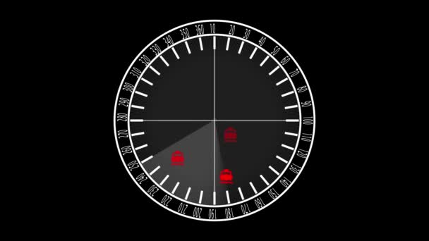 Radar Icon Animated Dark Background — Stock Video