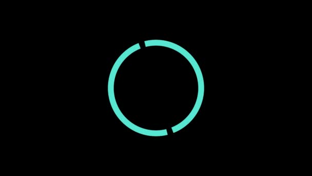 Animated Circular Colorful Icon Black Color Background — Stock Video