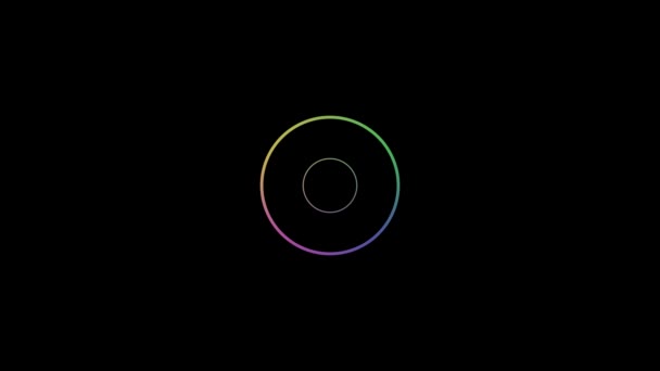 Animated Circle Effect Moving Icon Black Background — Stock Video