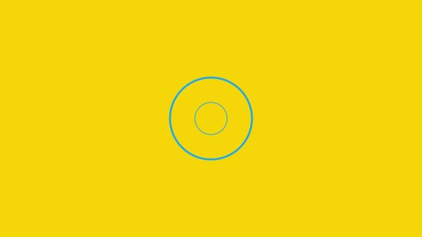 Animated Circle Effect Moving Icon Yellow Background — Stock Video