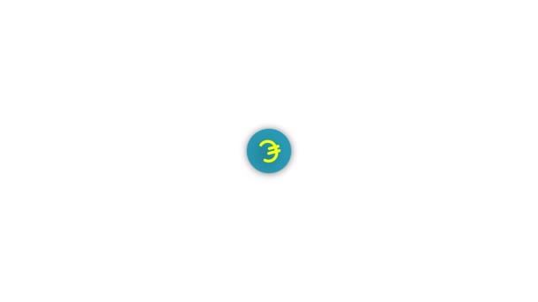 Buntes Euro Symbol Animiert Auf Weißem Hintergrund — Stockvideo