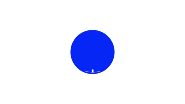 蓝色圆形 白色底色上有白色向下箭头图标 — 图库视频影像