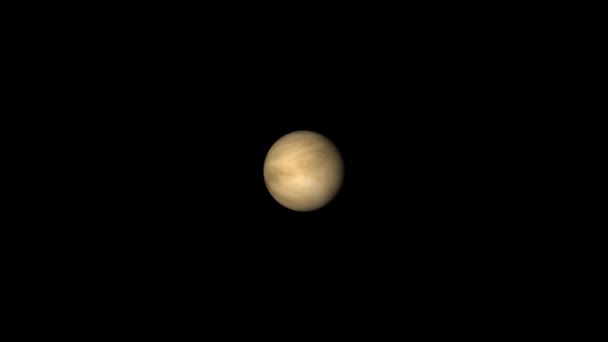 Planeta Wenus Obracająca Się Swoim Czarnym Tle Osi — Wideo stockowe