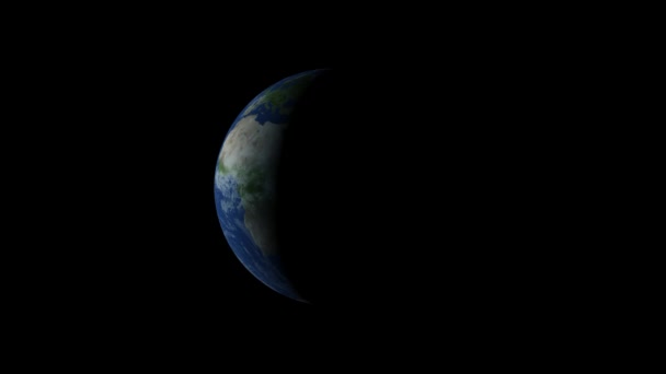 Planet Earth Visible African Continent Isolated Animated Black Background — Stock Video
