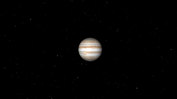 Animált Bolygó Jupiter Ellen Csillagos Háttér — Stock videók