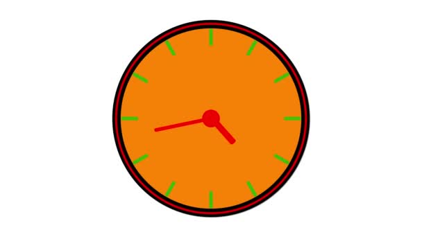 Ícone Relógio Animado Com Design Simples Isolado Fundo Branco — Vídeo de Stock