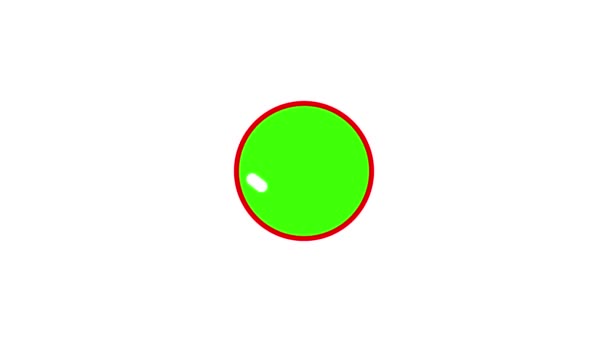 在白色背景上动画的圆形中的绿色方块图标 — 图库视频影像
