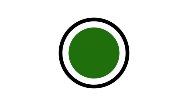 Grünes Verbotsschild Mit Rotem Isoliertes Symbol Animiert Auf Weißem Hintergrund — Stockvideo