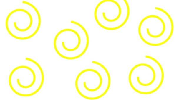 Icono Patrones Espirales Amarillos Abstractos Animados Sobre Fondo Blanco — Vídeos de Stock