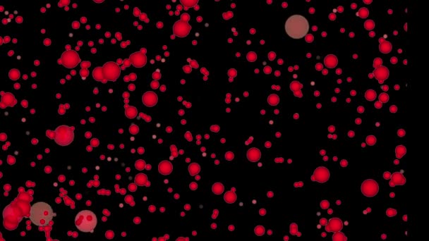 Pintura Roja Abstracta Salpicaduras Animadas Sobre Fondo Negro — Vídeo de stock