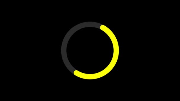 Minimalist Design Yellow Circle Animated Black Background — Stockvideo