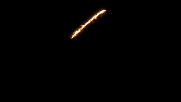 Lightning Bolt Shape Made Sparkling Lights Animated Black Background — Stock Video