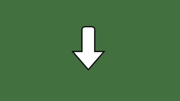 Icono Descarga Animada Sobre Fondo Color Verde — Vídeo de stock