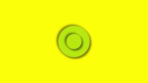 Icône Cercles Opaques Simples Infinis Animée Sur Fond Jaune — Video