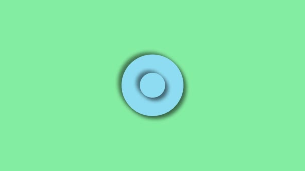 緑の背景にアニメーション化された無限のシンプルなサークルアイコン — ストック動画