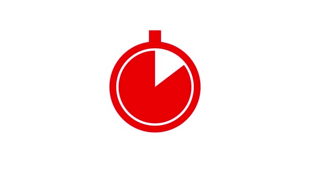 Moderne Tien Seconden Nauwkeurige Timer Countdown Geanimeerde Rode Witte Achtergrond — Stockvideo