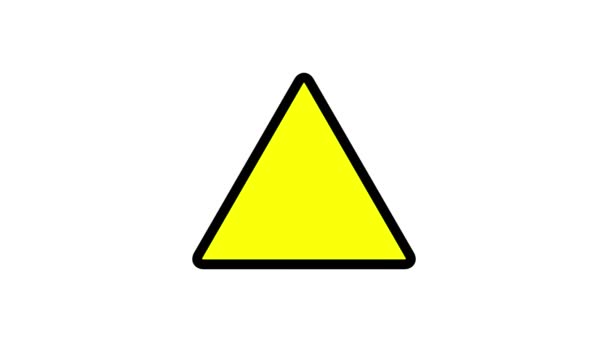 Žlutý Výstražný Znak Vykřičníkem Animovaný Bílém Pozadí — Stock video