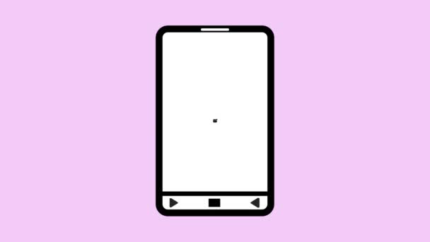 Smartphone Ikonou Upozornění Mailem Obrazovce Animované Fialovém Pozadí — Stock video
