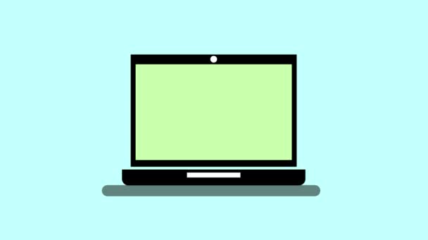 Laptop Mit Animiertem Html Code Auf Dem Bildschirm Und Html — Stockvideo