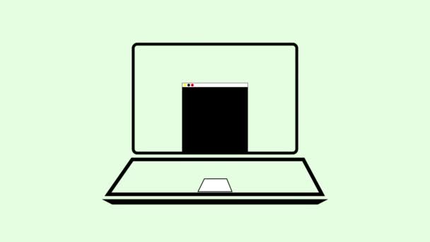 Laptop Kodem Animowanym Ekranie Koncepcji Programowania Www Wykrzyknik Technologia — Wideo stockowe