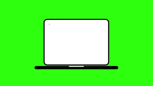 Animierte Programmierung Ohne Laptop Symbol Auf Grünem Hintergrund — Stockvideo