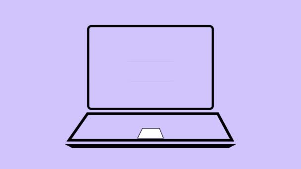 Іконка Піктограми Екрана Ноутбука Повна Позначка Теки Анімована Пастельному Зеленому — стокове відео