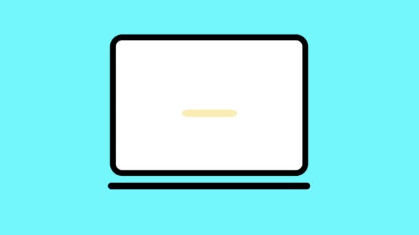 Arquivado Não Coincidir Senha Login Ícone Laptop Animado Fundo Cor — Vídeo de Stock
