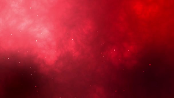 Abstract Red Cosmic Background Animated Nebula Star Dust — стоковое видео