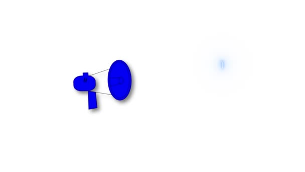 Beyaz Arkaplanda Canlandırılmış Megafon Simgesi — Stok video
