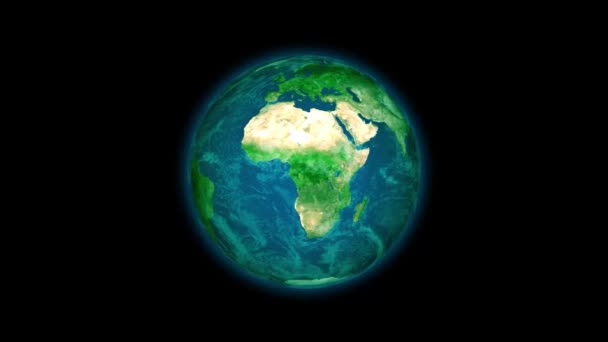 Realistiska Roterade Nya Planet Ikonen Animerad Svart Bakgrund — Stockvideo