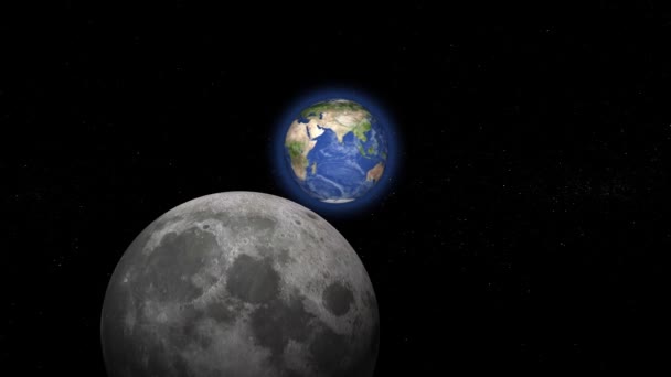 Realistiska Roterade Nya Planet Ikonen Animerad Svart Bakgrund — Stockvideo