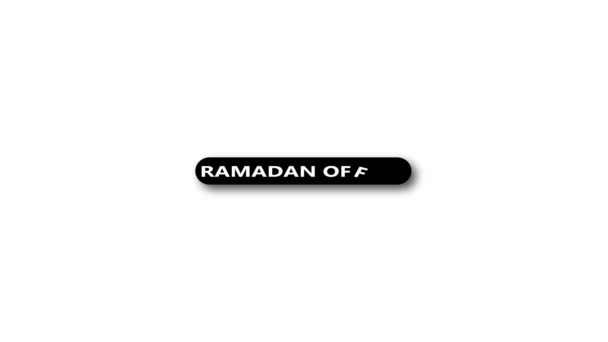Fekete Gomb Ramadán Ajánlat Szöveg Animált Fehér Alapon — Stock videók
