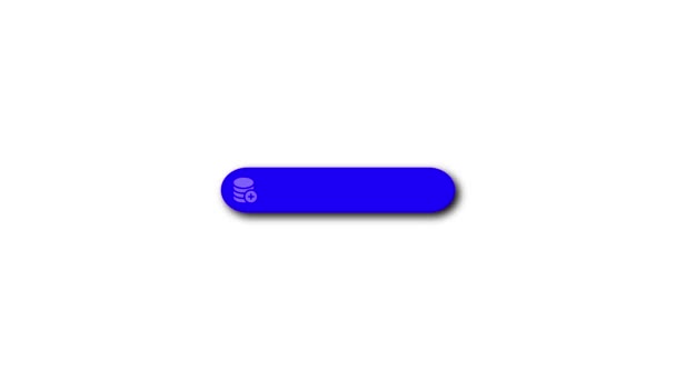 蓝色添加到购物车按钮与购物车图标动画白色背景 — 图库视频影像